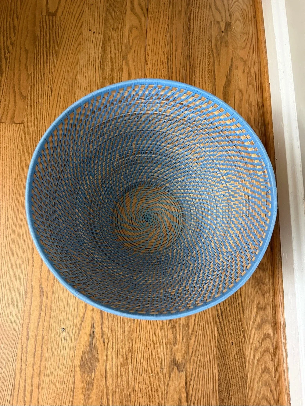 Large Handwoven Blue Decorative Basket Bowl